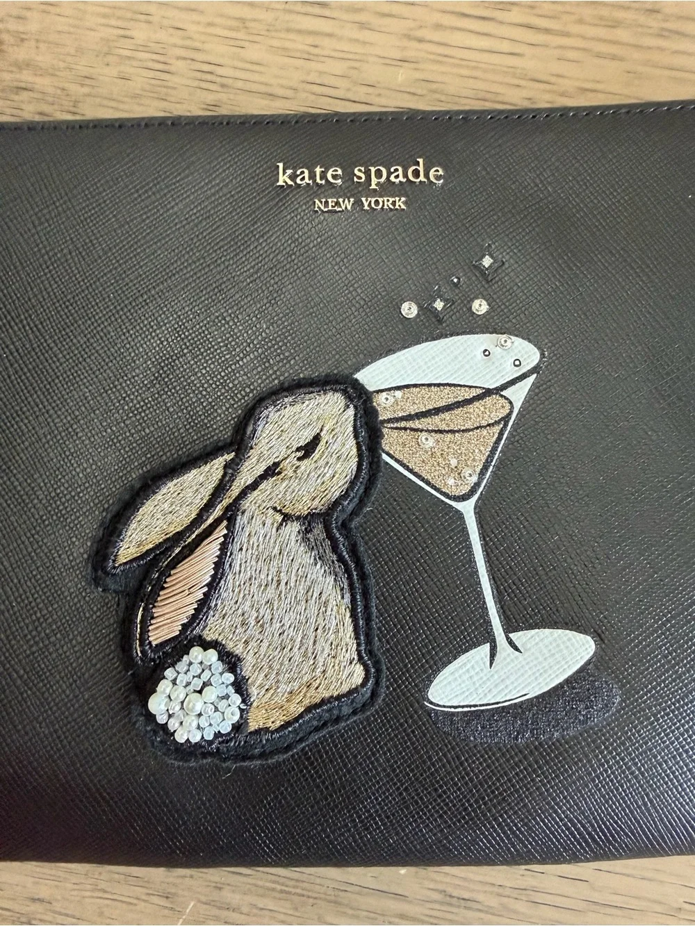 Kate Spade Bun Bun Bunny Pouch Wristlet K5652 NWT Bunny With Martini Glass